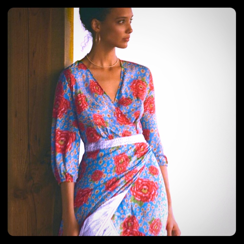 Farm Rio for Anthropologie Susanne Maxi Wrap Dress
